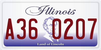 IL license plate A360207