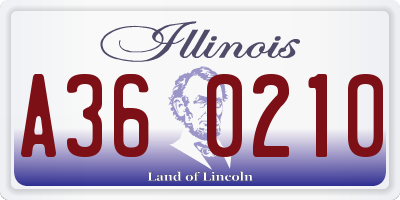 IL license plate A360210