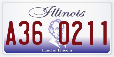 IL license plate A360211
