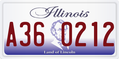 IL license plate A360212