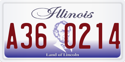 IL license plate A360214