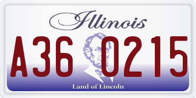 IL license plate A360215