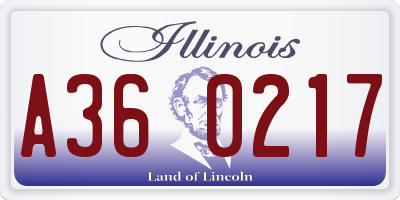 IL license plate A360217