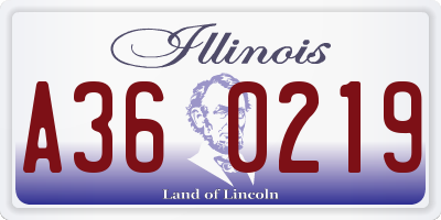 IL license plate A360219