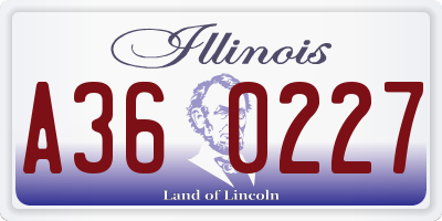 IL license plate A360227