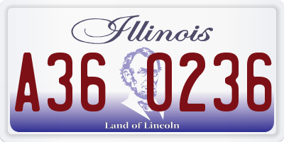 IL license plate A360236