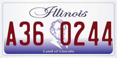 IL license plate A360244