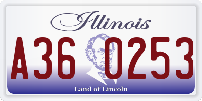 IL license plate A360253