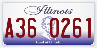 IL license plate A360261