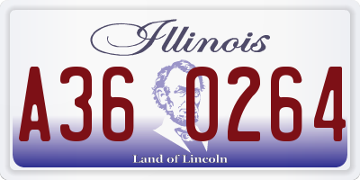 IL license plate A360264