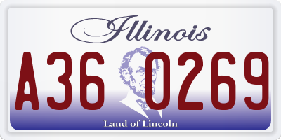 IL license plate A360269