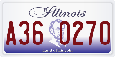 IL license plate A360270
