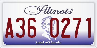IL license plate A360271
