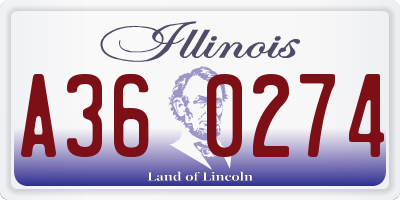 IL license plate A360274