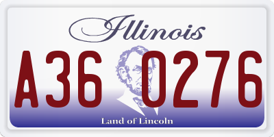 IL license plate A360276