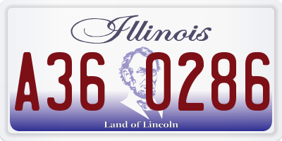 IL license plate A360286