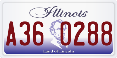 IL license plate A360288