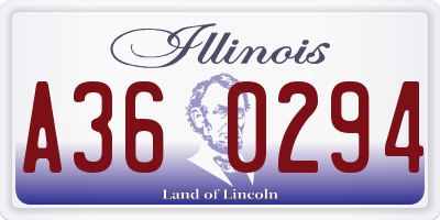 IL license plate A360294