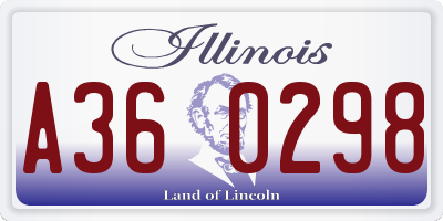 IL license plate A360298