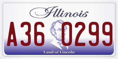 IL license plate A360299