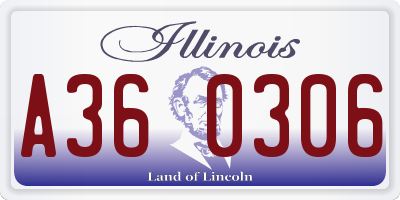 IL license plate A360306