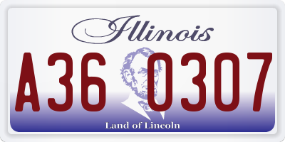 IL license plate A360307