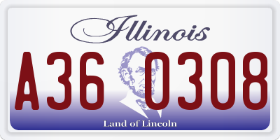 IL license plate A360308