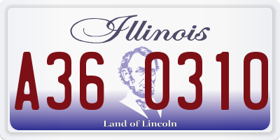 IL license plate A360310