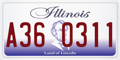 IL license plate A360311