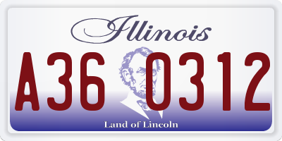 IL license plate A360312