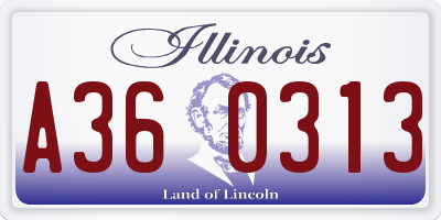 IL license plate A360313