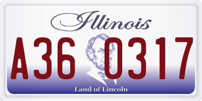 IL license plate A360317