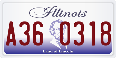 IL license plate A360318