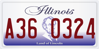 IL license plate A360324