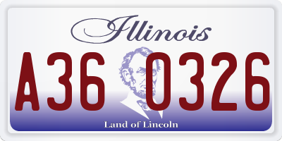 IL license plate A360326