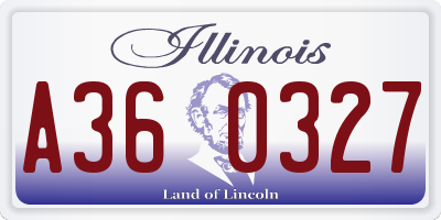 IL license plate A360327