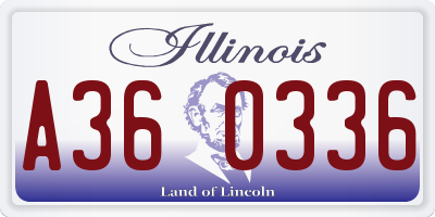 IL license plate A360336