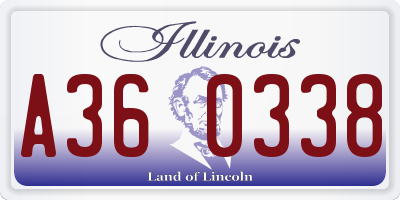 IL license plate A360338