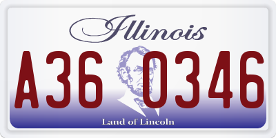 IL license plate A360346