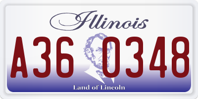 IL license plate A360348