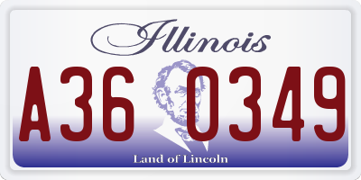 IL license plate A360349