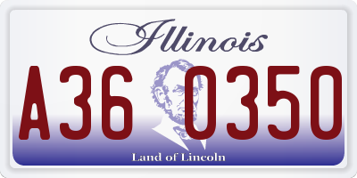 IL license plate A360350