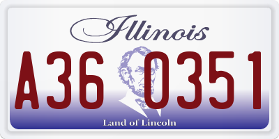 IL license plate A360351