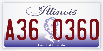 IL license plate A360360