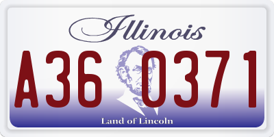 IL license plate A360371