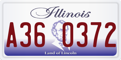 IL license plate A360372