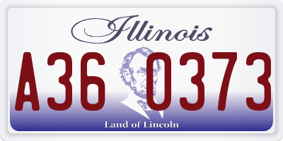 IL license plate A360373