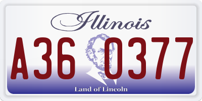 IL license plate A360377