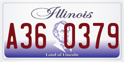 IL license plate A360379