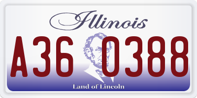 IL license plate A360388